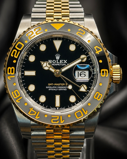 2025 Rolex GMT-Master II "Bumblebee" "Zombie" 40MM Black Dial Two-Tone Jubilee Bracelet (126713GRNR)