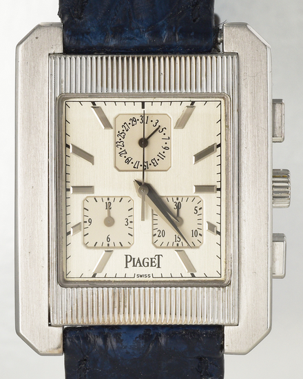 Piaget Protocole Chronograph 42MM Quartz White Dial Leather Strap (14600)