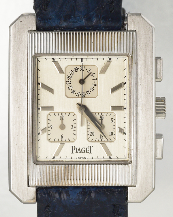 Piaget Protocole Chronograph 42MM Quartz White Dial Leather Strap (14600)
