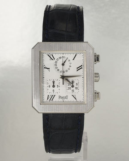 Piaget Protocole Chronograph 33MM Quartz White Dial Leather Strap (14254)