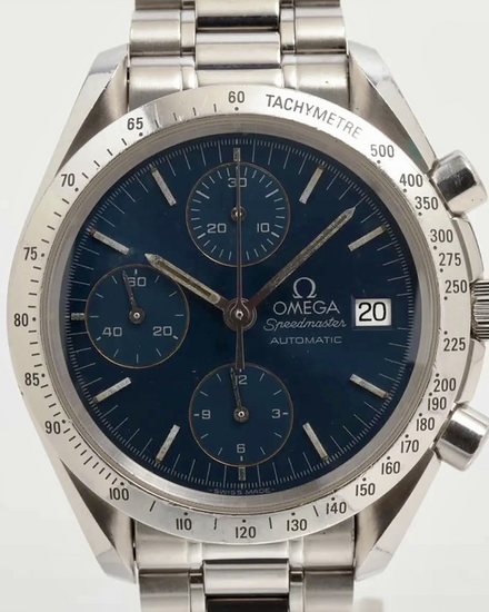2000 Omega Speedmaster Date Chronograph 39MM Blue Dial Steel Bracelet (3511.80.00)