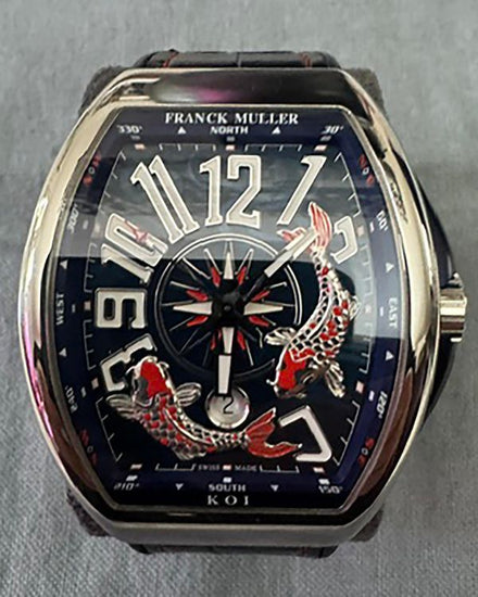 2021 Franck Muller Vanguard Yachting KOI L.E. 44MM Blue Dial Leather Strap (V45 YT SC DT KOI)