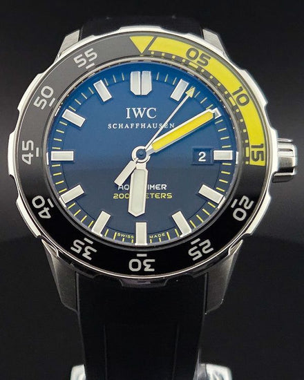 IWC Schaffhausen Aquatimer 2000 44MM Black Dial Rubber Strap (IW356808)
