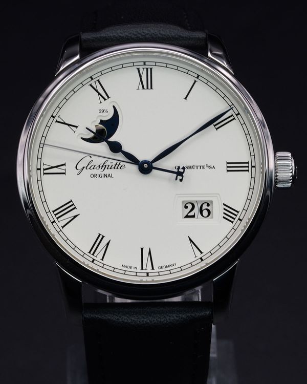 2016 Glashütte Original Senator Panorama 40MM Silver Dial Leather Strap (100-04-32-12-04)
