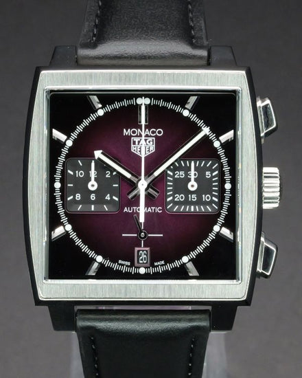 2022 Tag Heuer Monaco L.E. 39MM Purple Dial Leather Strap (CBL2118.FC6518)