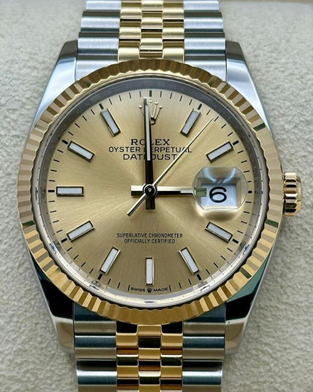 2023 Rolex Datejust 36MM Champagne Dial Two-Tone Jubilee Bracelet (126233)