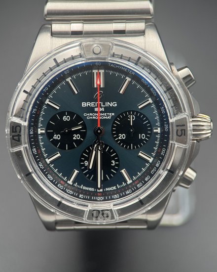 No Reserve - Breitling Chronomat 42MM Blue Dial Steel Bracelet (AB0134)