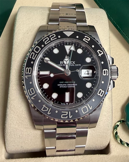2025 Rolex GMT-Master II "Bruce Wayne" 40MM Black Dial Oyster Bracelet (126710GRNR)
