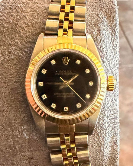 1999 Rolex Oyster Perpetual 26MM Black Dial Two-Tone Jubilee Bracelet (76193)