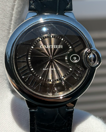 2017 Cartier Ballon Bleu 42MM Black Dial Steel Bracelet (WSBB0003)