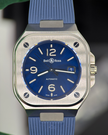 Bell & Ross BR05 40MM Blue Dial Rubber Strap (BR05A-BLU-ST/SST)