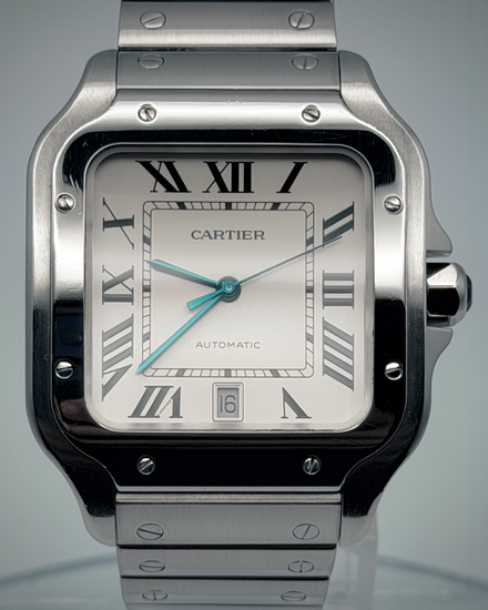 Cartier Santos De Cartier Large 39.8MM White Dial Steel Bracelet (WSSA0018)