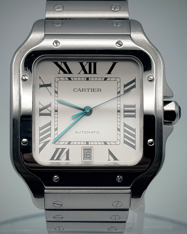 Cartier Santos De Cartier Large 39.8MM White Dial Steel Bracelet (WSSA0018)