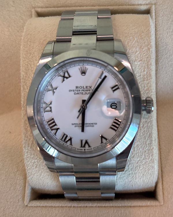 2022 Rolex Datejust 41MM White Dial Oyster Bracelet (126300)