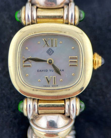 No Reserve - David Yurman Bracelet Renaissance Size 6 Quartz Mother of Pearl Dial Silver Bracelet (T-2056)