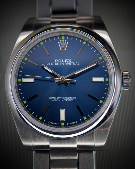 Rolex Oyster Perpetual 39MM Blue Dial Oyster Bracelet (114300)