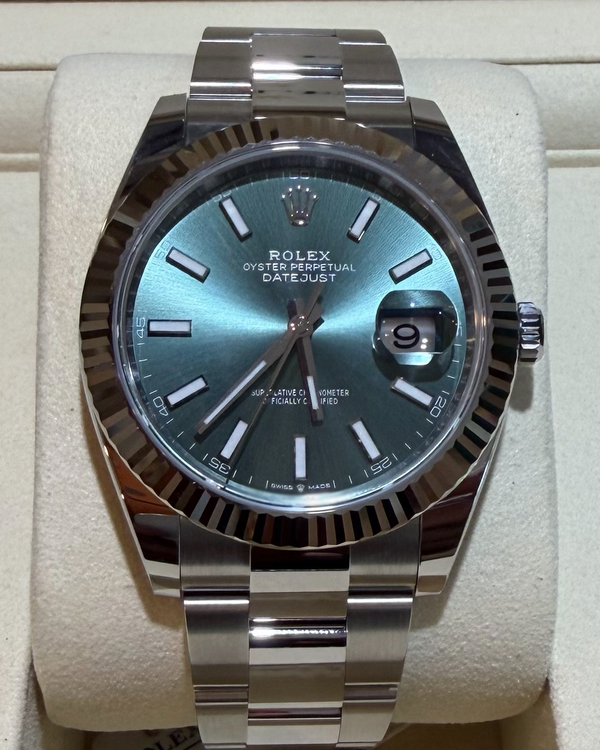 2026 Rolex Datejust 41MM Ice Blue Dial Oyster Bracelet (126334)