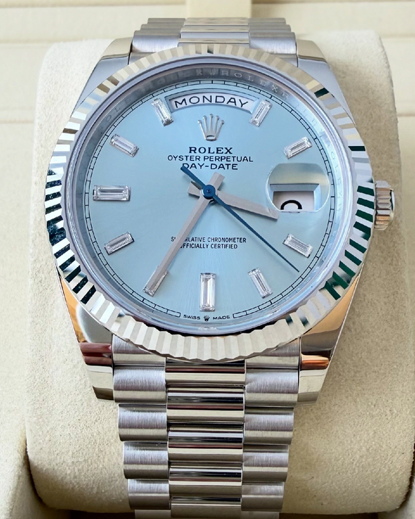 2026 Rolex Day-Date 40MM Ice Blue Dial President Bracelet (228236)