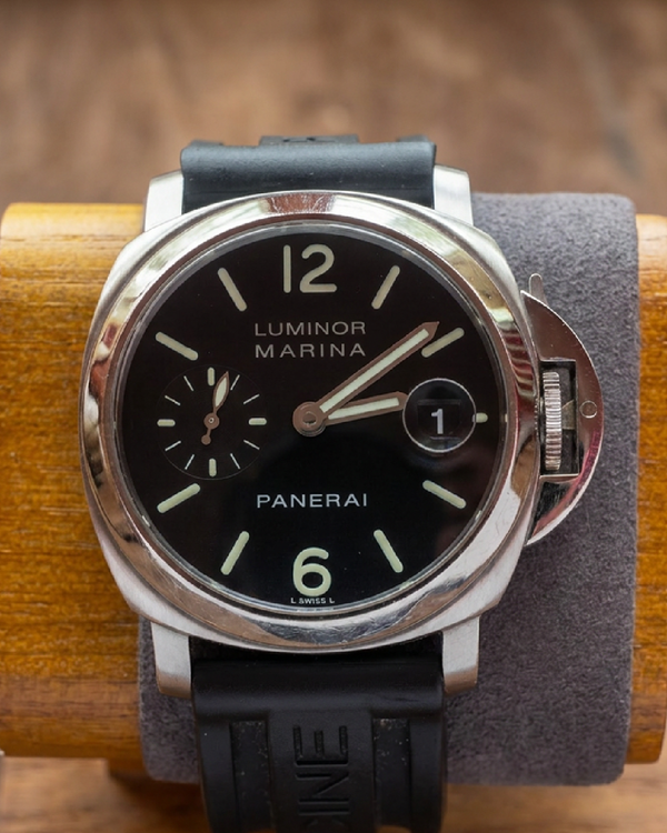 No Reserve - Panerai Luminor Marina 40MM Black Dial Rubber Strap (PAM00048)