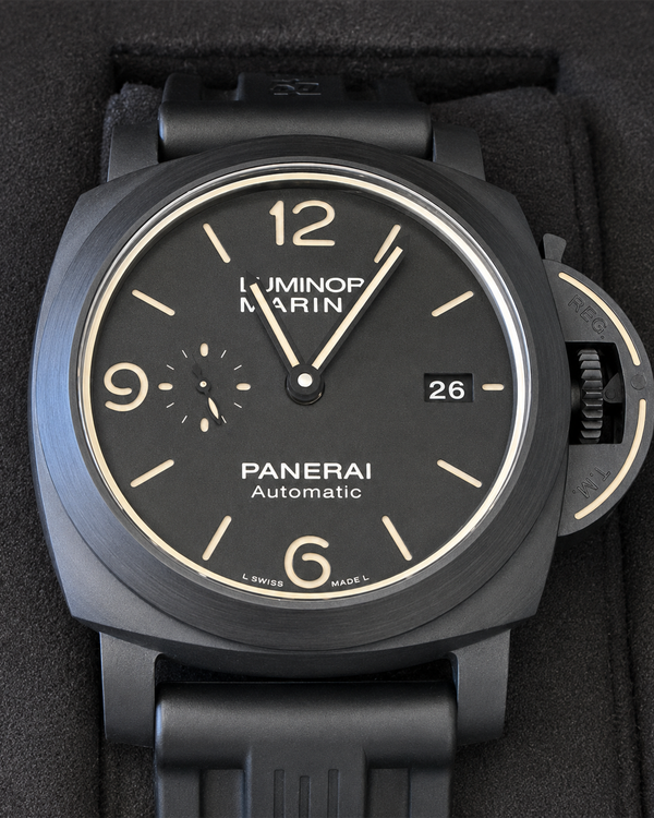 2021 Panerai Luminor 1950 3 Days Carbotech L.E. 44MM Black Dial Rubber Strap (PAM01118)
