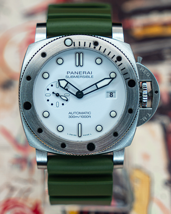 2024 Panerai Submersible 44MM White Dial Rubber Strap (PAM01595)