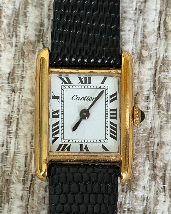 Cartier Tank 23MM White Dial Aftermarket Leather Strap (15705)
