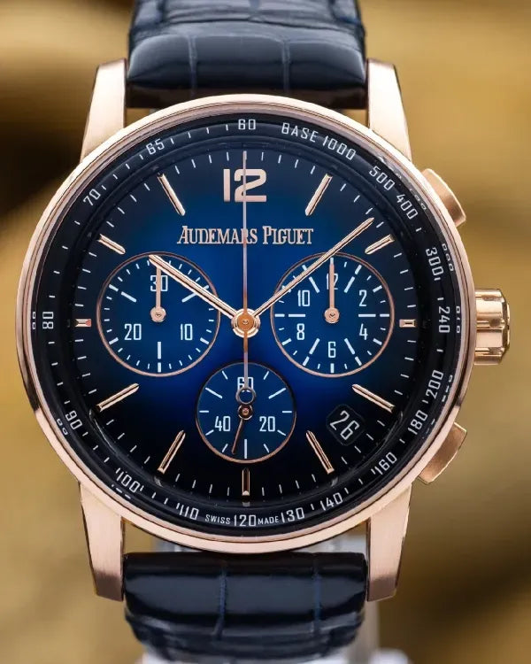 2021 Audemars Piguet Code 11.59 Chronograph 41MM Blue Dial Leather Strap (26393OR.OO.A028CR.01)