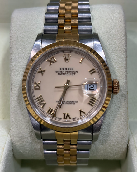 Rolex Datejust 36MM Ivory Dial Two-Tone Jubilee Bracelet (16233)
