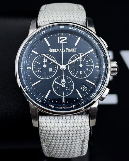 2021 Audemars Piguet Code 11.59 Chronograph 41MM Blue Dial Textile Strap (26393BC.OO.A321CR.01)