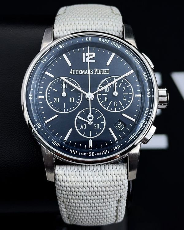 2021 Audemars Piguet Code 11.59 Chronograph 41MM Blue Dial Textile Strap (26393BC.OO.A321CR.01)
