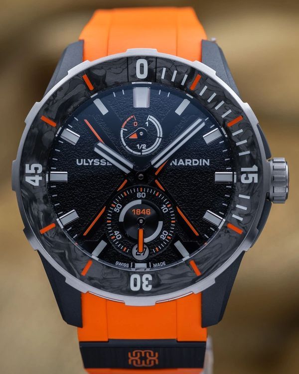 (WORKING) 2024 Ulysse Nardin Marine "Wempe NET" L.E. 44MM Black Dial Rubber Strap (1183-170LE-2A-WS)