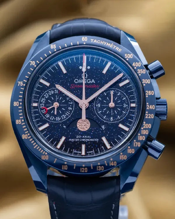 2026 Omega Speedmaster Moonphase "Blue Side Of The Moon" 44.25MM Aventurine Dial Leather Strap (304.93.44.52.03.002)