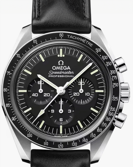 Omega Speedmaster Professional Moonwatch "Sapphire Sandwich" 42MM Black Dial Leather Strap (310.32.42.50.01.002)
