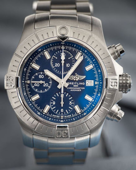 No Reserve - 2022 Breitling Avenger Chronograph 43MM Blue Dial Steel Bracelet (A13385)