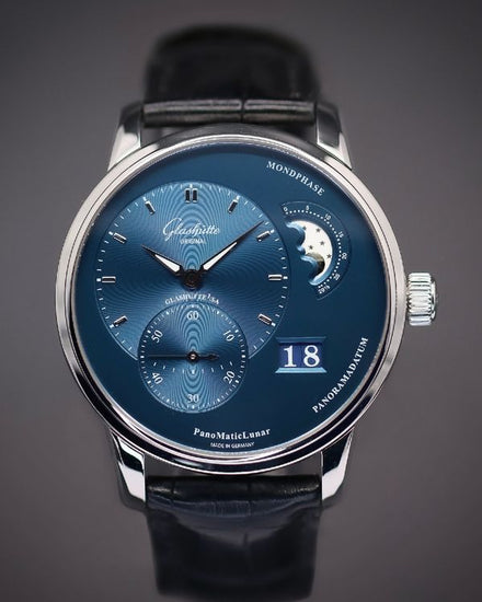 2025 Glashütte Original PanoMaticLunar 40MM Blue Dial Leather Strap (1-90-02-46-32-61)