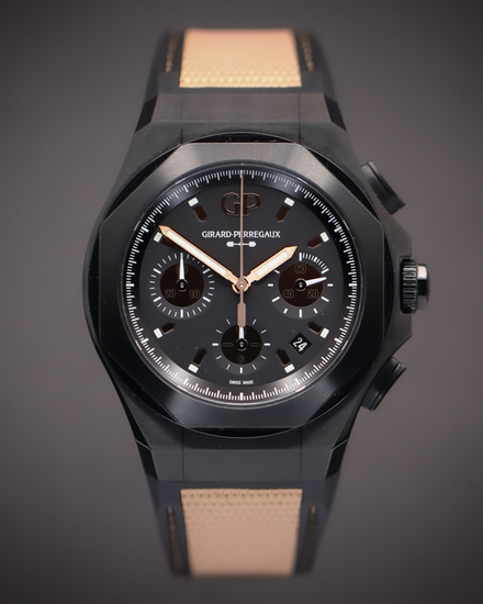2022 Girard Perregaux Laureato L.E. 44MM Black Dial Textile Strap (81060-21-492-FH3A)