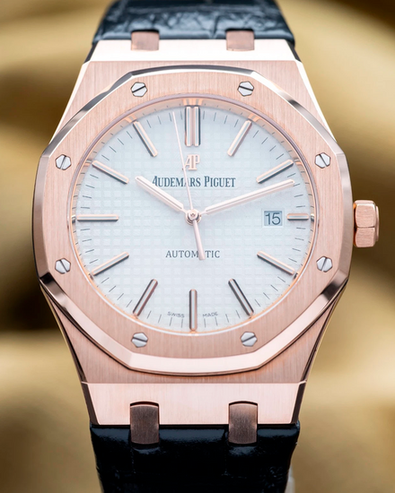 2014 Audemars Piguet Royal Oak 41MM White Dial Leather Strap (15400OR.OO.D088CR.01)
