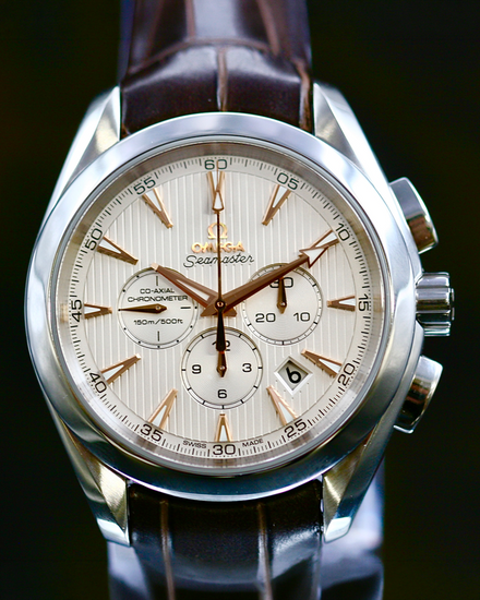 2024 Omega Seamaster Aqua Terra 150M Chronograph 44MM Silver Dial Leather Strap (231.13.44.50.02.001)