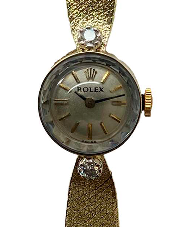 Rolex Vintage Orchid 15MM Silver Dial Yellow Gold Bracelet (3523)