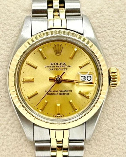 1981 (6.6 Mil. Serial) Rolex Lady-Datejust 26MM Champagne Dial Two-Tone Jubilee Bracelet (6917)