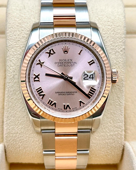 Rolex Datejust 36MM Pink Dial Two-Tone Oyster Bracelet (116201)