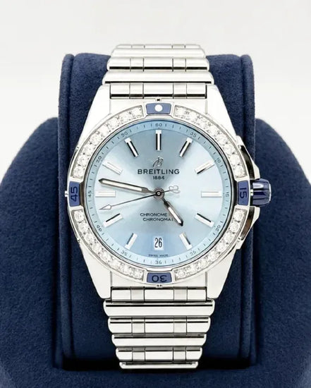 2025 Breitling Chronomat "Super Chronomat" 38MM Ice Blue Dial Steel Bracelet(A17356)