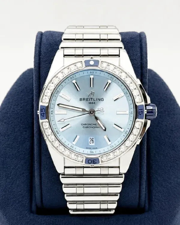 2025 Breitling Chronomat "Super Chronomat" 38MM Ice Blue Dial Steel Bracelet(A17356)