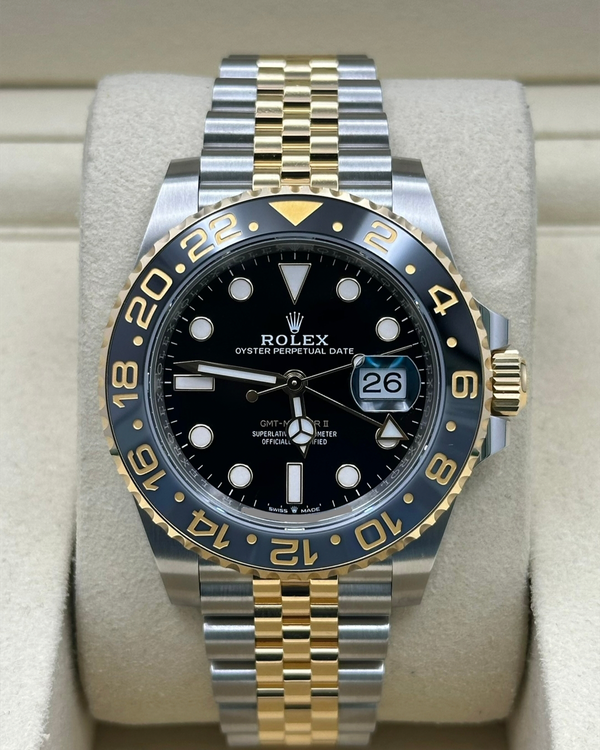 2025 Rolex GMT-Master II "Bumblebee" "Zombie" 40MM Black Dial Two-Tone Jubilee Bracelet (126713GRNR)