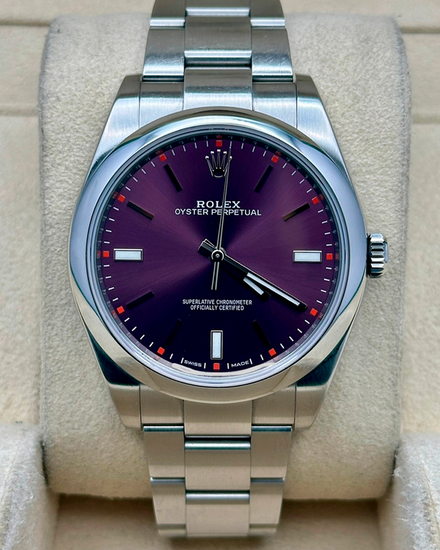 2019 Rolex Oyster Perpetual 39MM Grape Dial Oyster Bracelet (114300)
