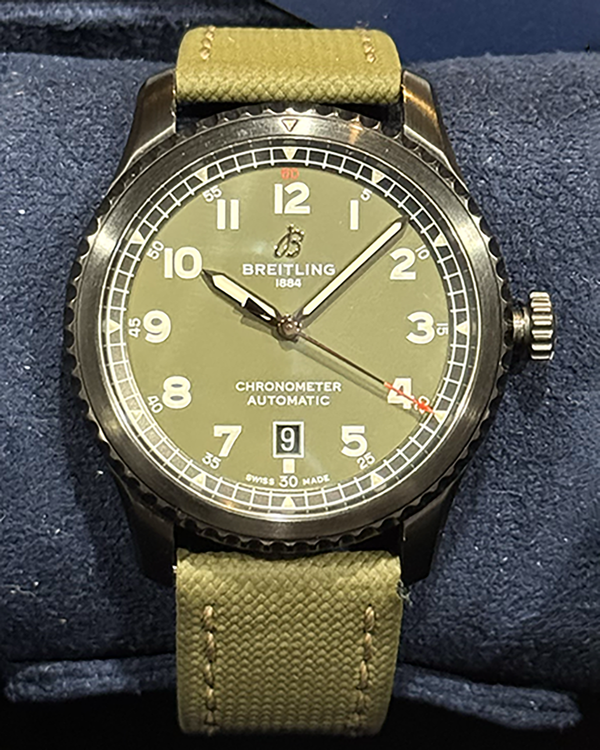 2022 Breitling Aviator 8 "Curtiss Warhawk" 41MM Khaki Green Dial Textile Strap (M173152A1L1X1)