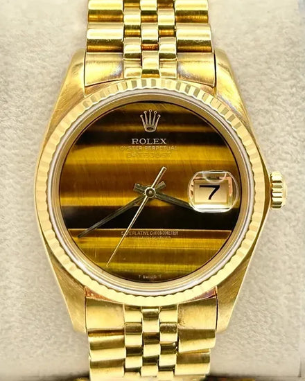 1979 Rolex Datejust 36MM "Tiger Eye" Dial Yellow Gold Jubilee Bracelet (16018)