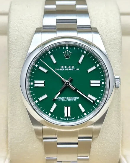 2020 Rolex Oyster Perpetual 41MM Green Dial Oyster Bracelet (124300)