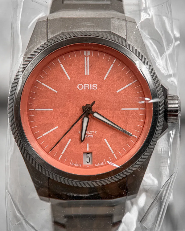 No Reserve - 2025 Oris ProPilot X Calibre 400 39MM Pink Dial Titanium Bracelet (01 400 7778 7158)