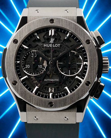 2019 Hublot Classic Fusion Aerofusion Chronograph 45MM Skeleton Dial Rubber Strap (525.NX.0170.LR)